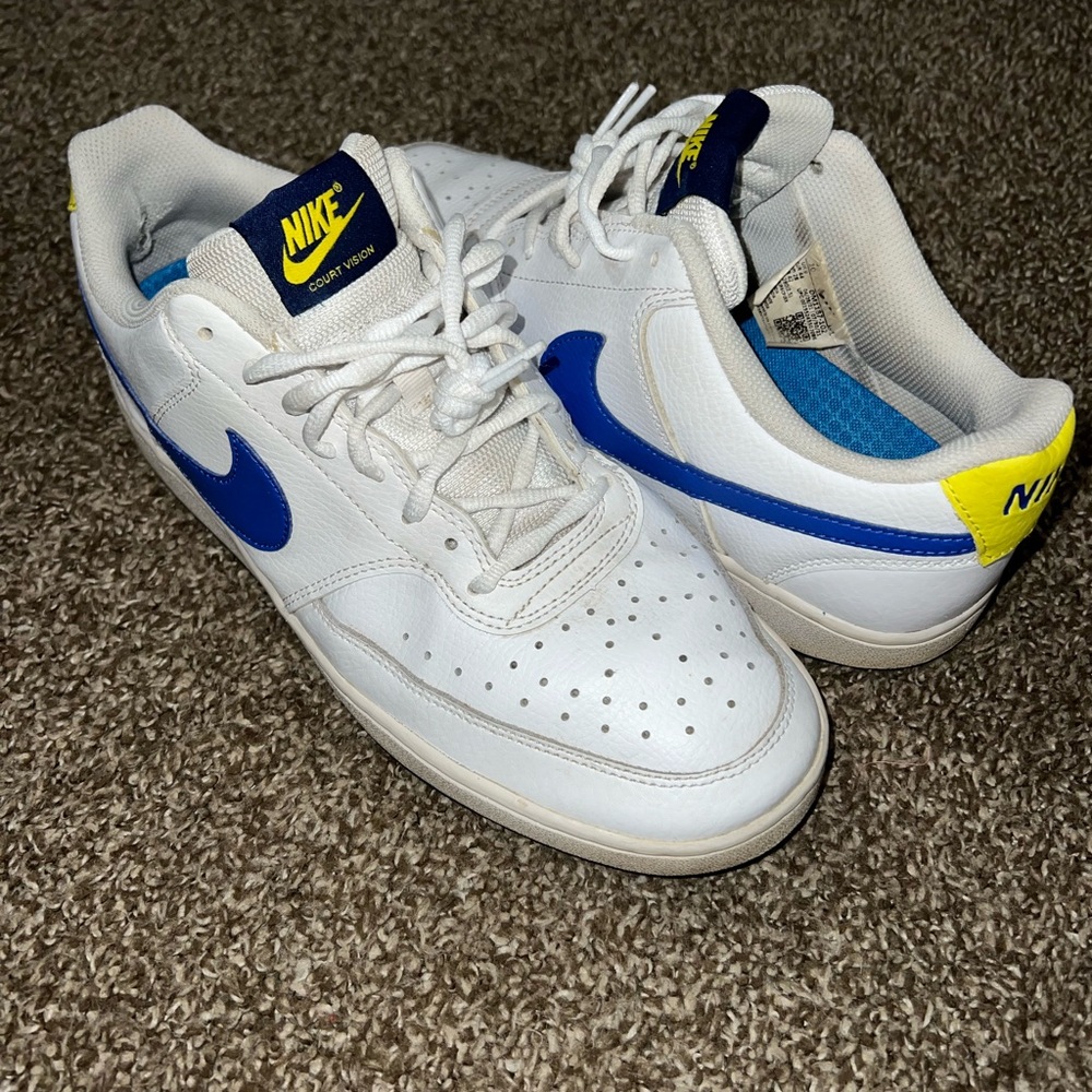 Nike Court Vision Vintage OG Low White Blue Yellow Black Shoes